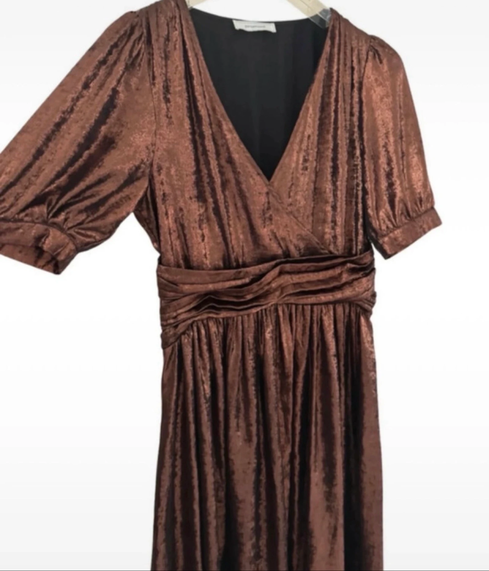 Vestido midi bronce metálico de Promod, talla L 40 – photo 6